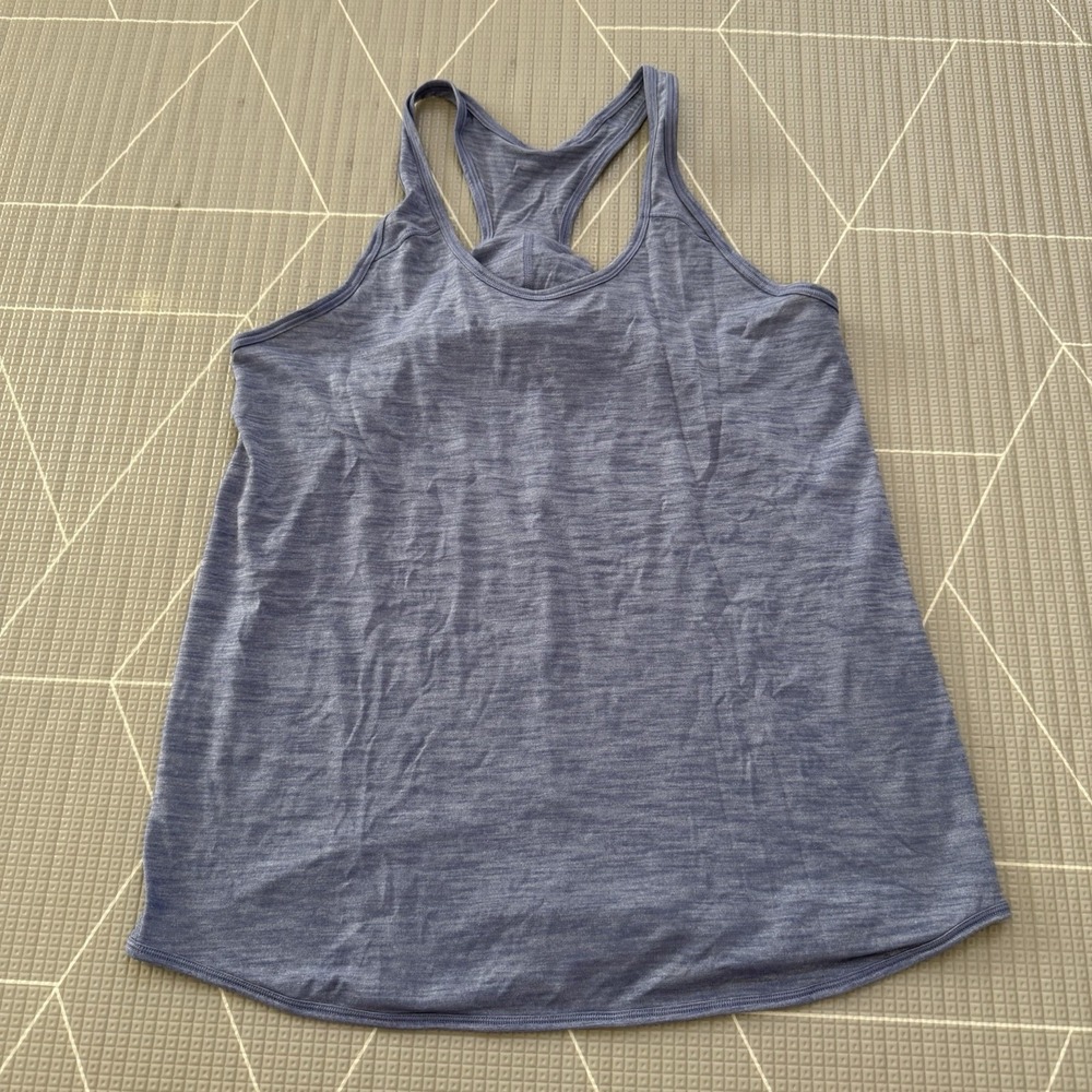Lululemon Essential Tank Top Size 10 Heather Indigo Cotton Blend Singlet Tank